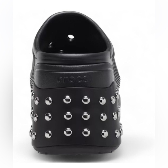 Crocs Siren Studded Black Chrome Studs Platform Unisex Clogs Size M10/W12 NWT - Picture 5 of 10